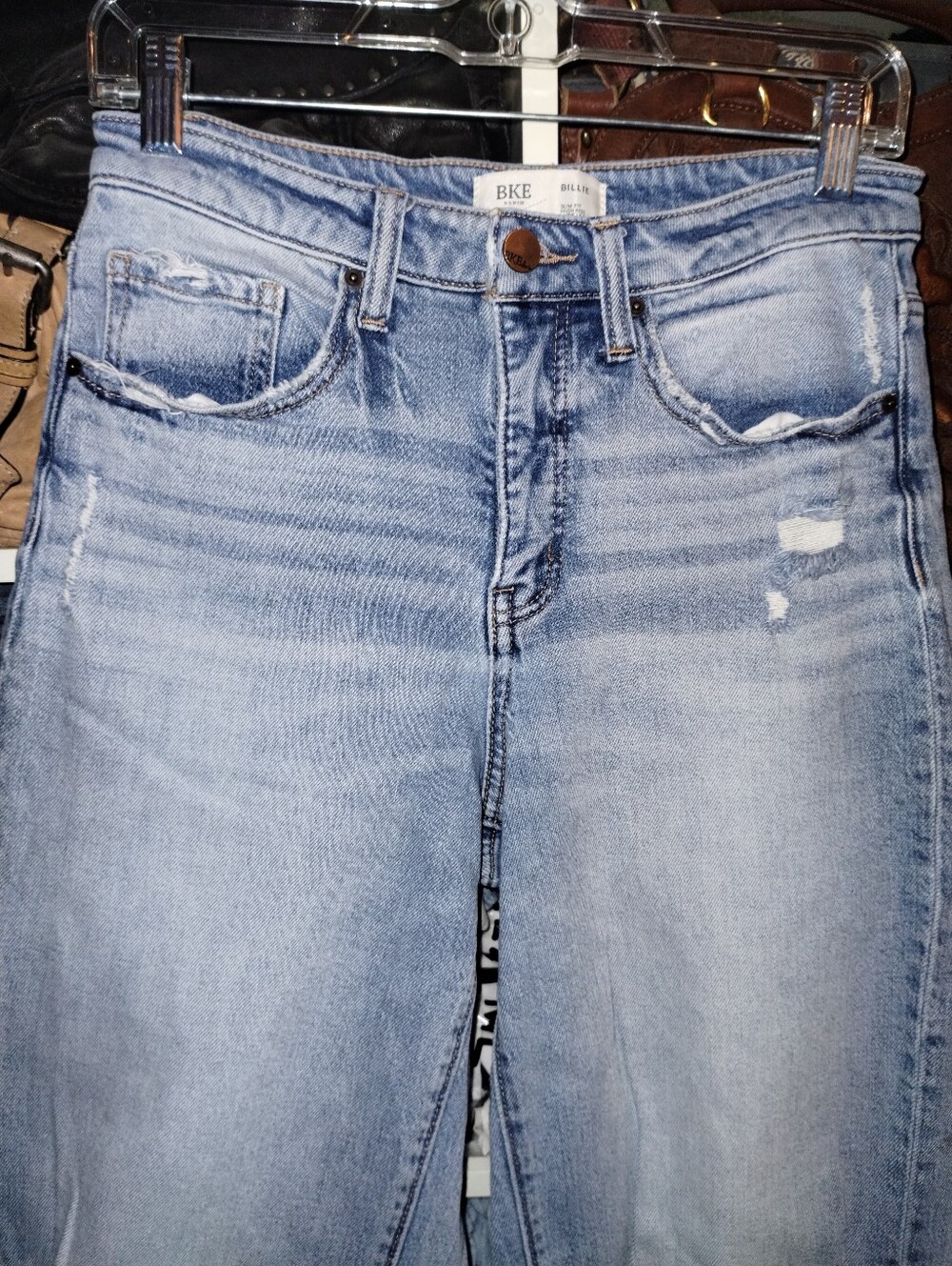 BKE 28x32 Distressed Style Slim Fit High Rise Wide Leg - Picture 12 of 16